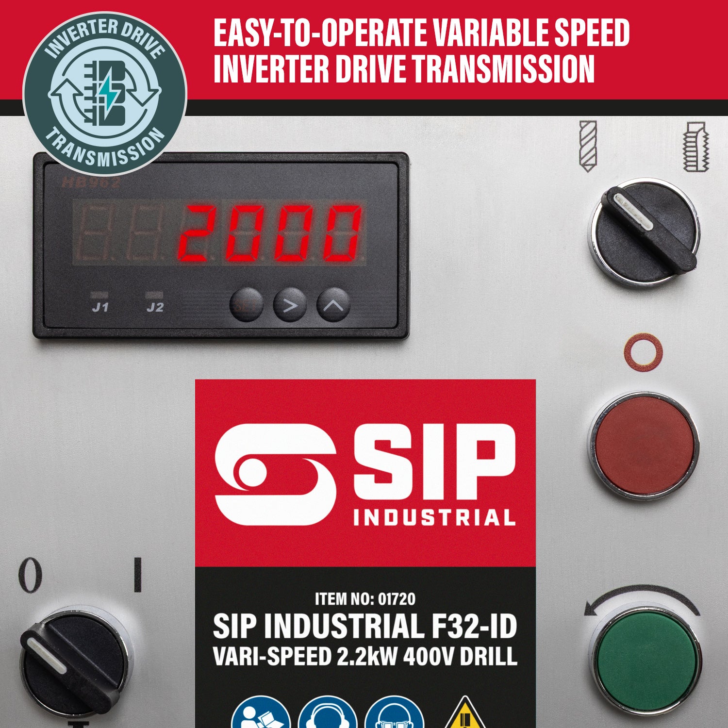 SIP Industrial F32-ID Vari-Speed 2.2kW 400v Floor Pillar Drill