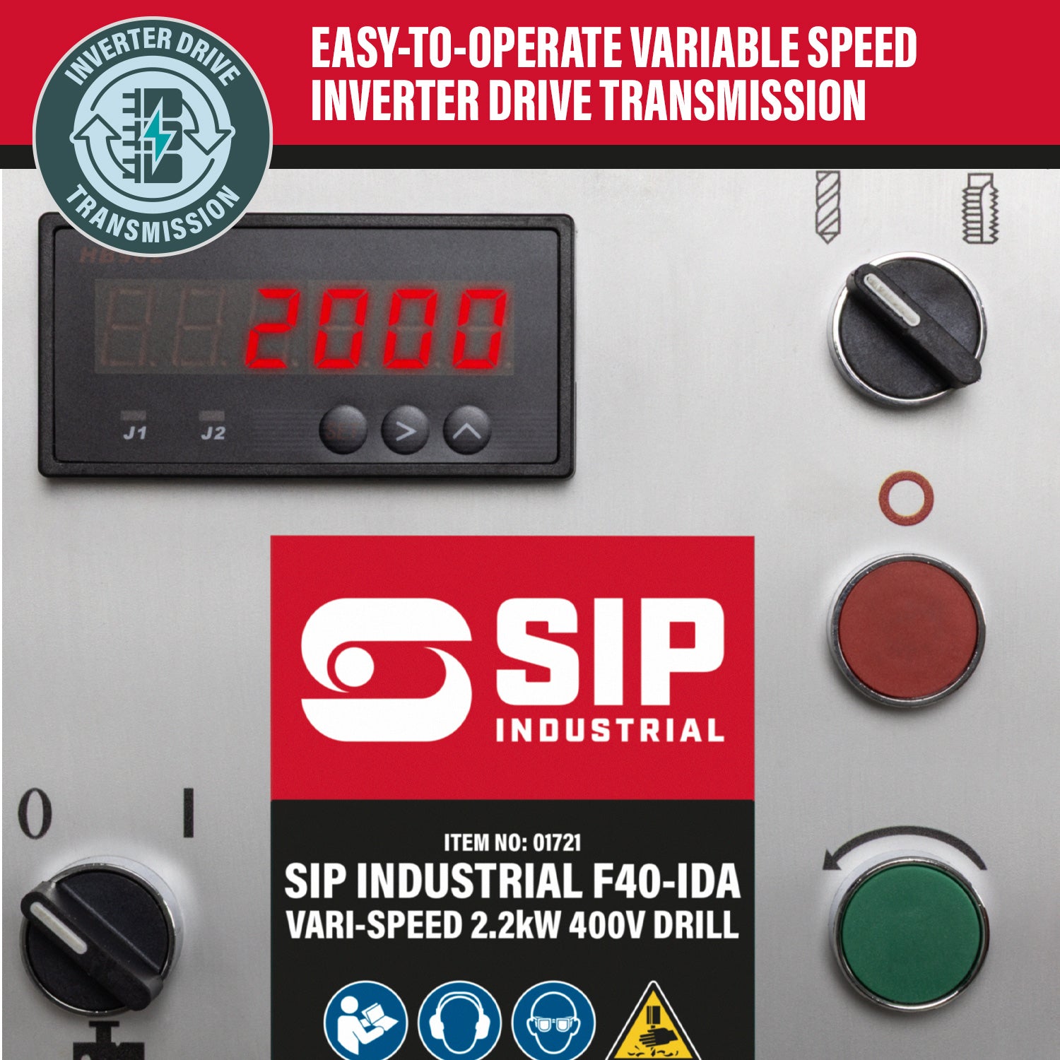 SIP Industrial F40-IDA Vari-Speed 2.2kW 400v Floor Pillar Drill