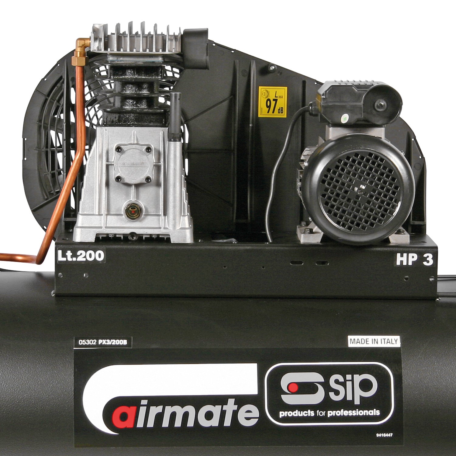 SIP AIRMATE PX3/200-SRB 200L Belt Drive Air Compressor, 3hp (05302)