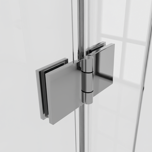 Bi-Fold Shower Door 800 x 1850mm, 6mm Tempered Glass, Reversible - Chrome