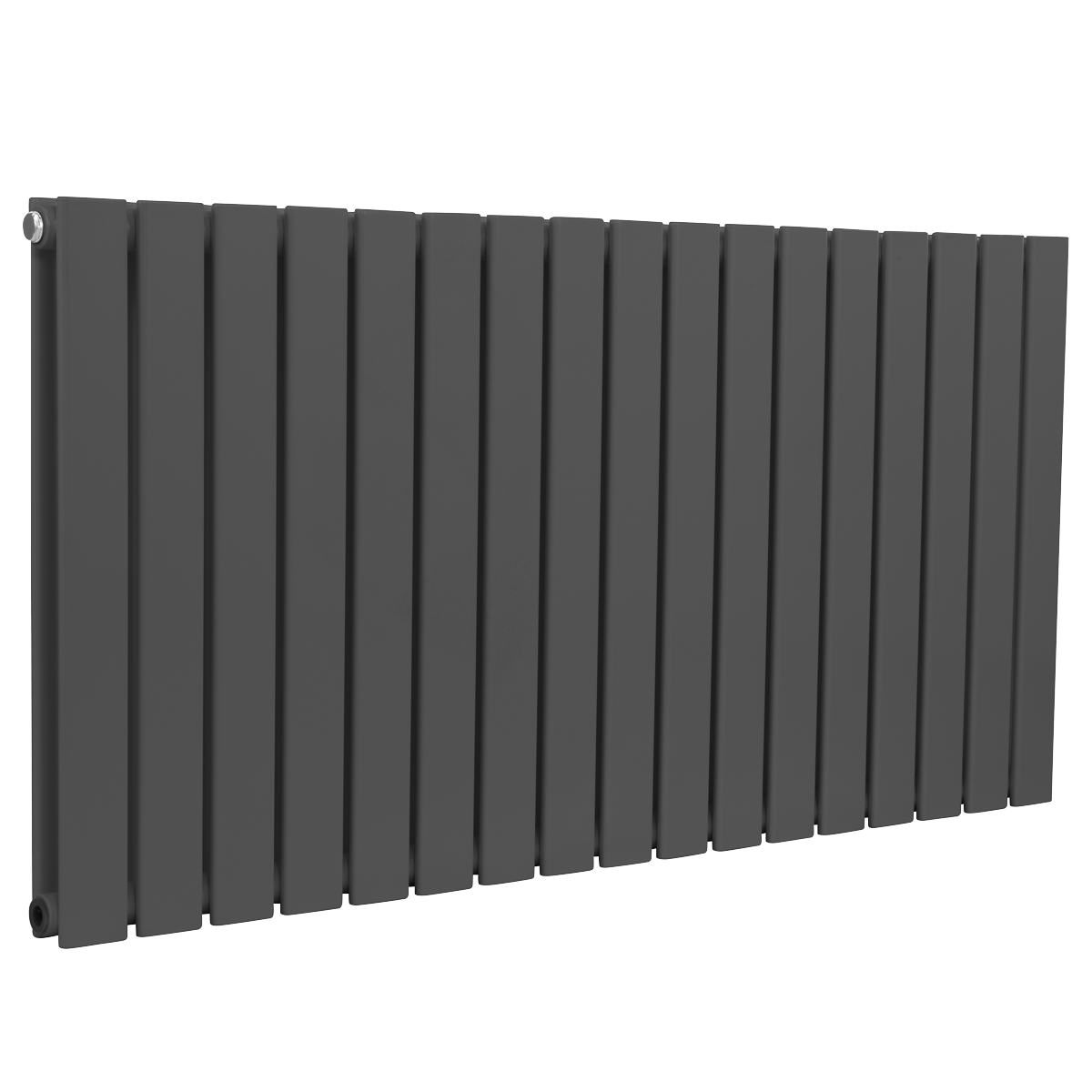 Baridi Horizontal Radiator Contemporary Double Flat Panel Design 600 x 1190mm – Anthracite