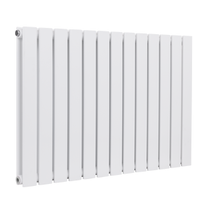 Baridi Horizontal Radiator Contemporary Double Flat Panel Design 600 x 910mm – White