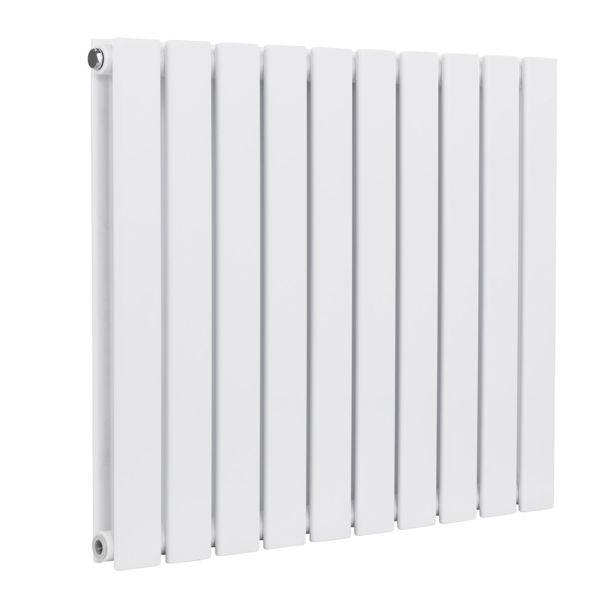 Baridi Horizontal Radiator Contemporary Double Flat Panel Design 600 x 700mm - White