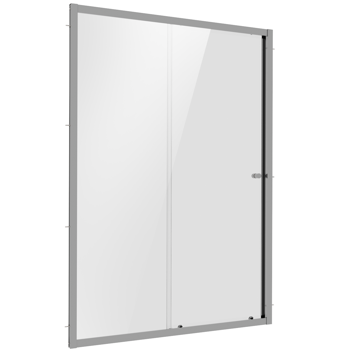 Sliding Shower Door 1200 x 1850mm, 6mm Tempered Glass, Reversible - Chrome