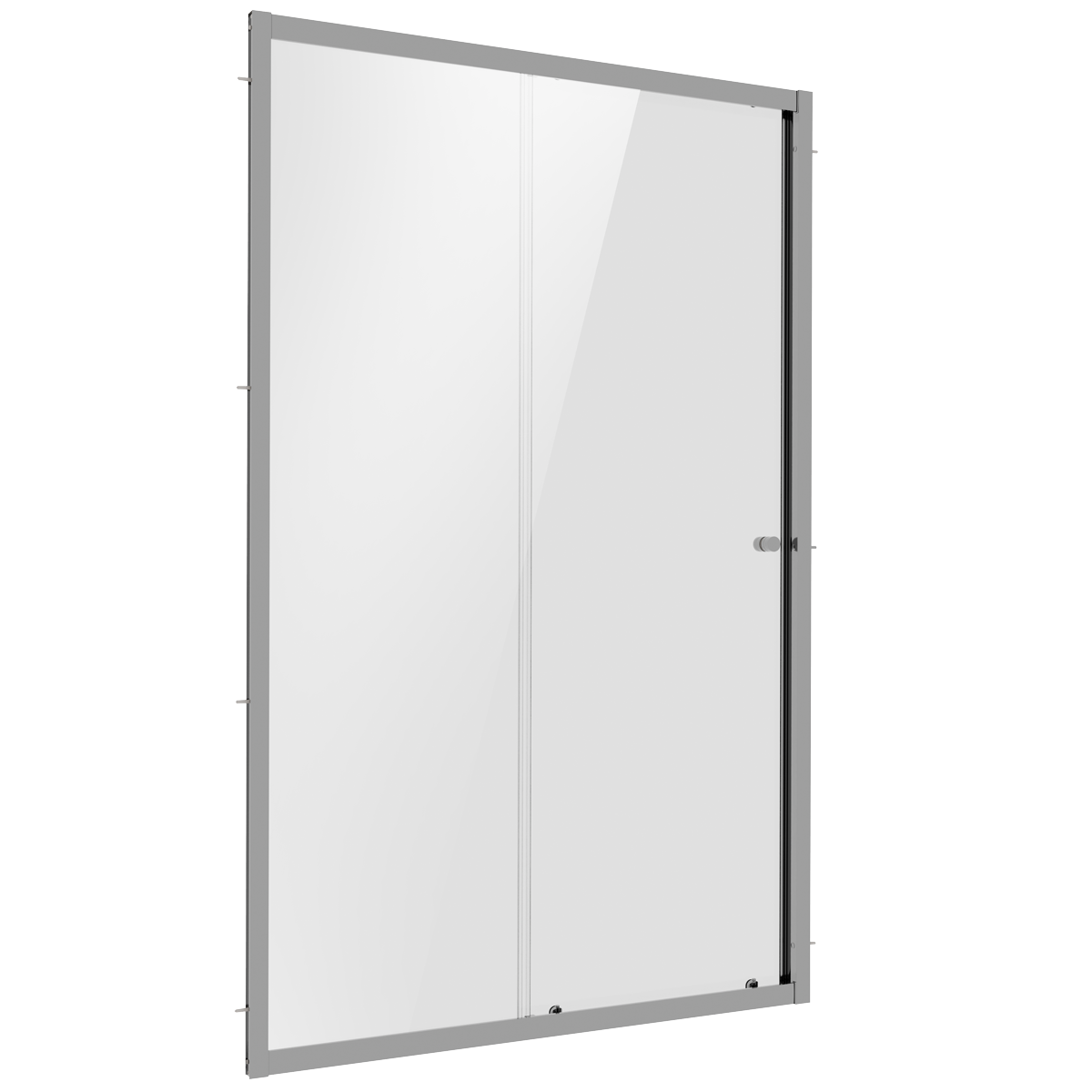 Sliding Shower Door 1000 x 1850mm, 6mm Tempered Glass, Reversible - Chrome