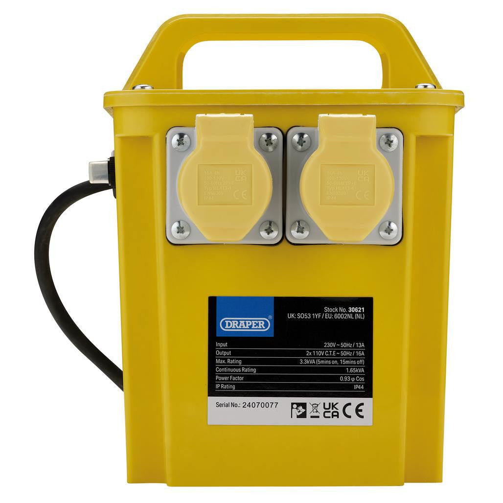 Draper 110V Portable Transformer, 3.3kVA (30621)