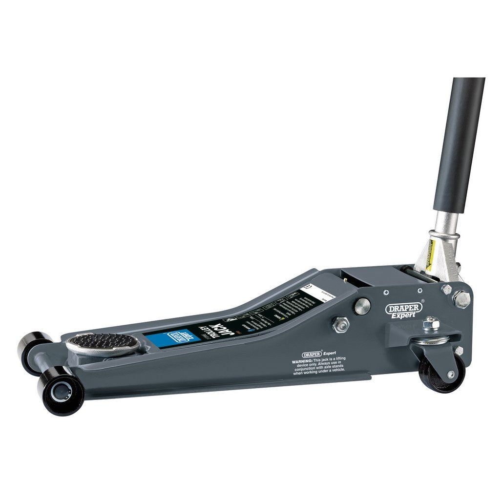 Draper Expert Low Profile Trolley Jack with Quick Lift, 2 Tonne, Grey (31481)