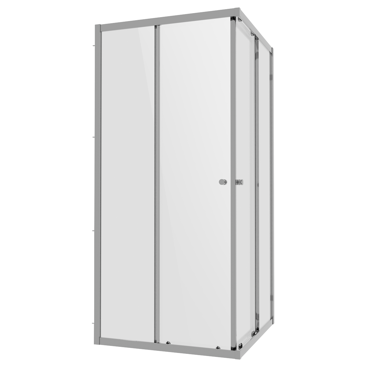 Corner Shower Entry Enclosure 800 x 800 x 1850mm with 6mm Tempered Glass - Chrome