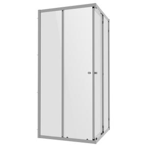 Corner Shower Entry Enclosure 800 x 800 x 1850mm with 6mm Tempered Glass - Chrome