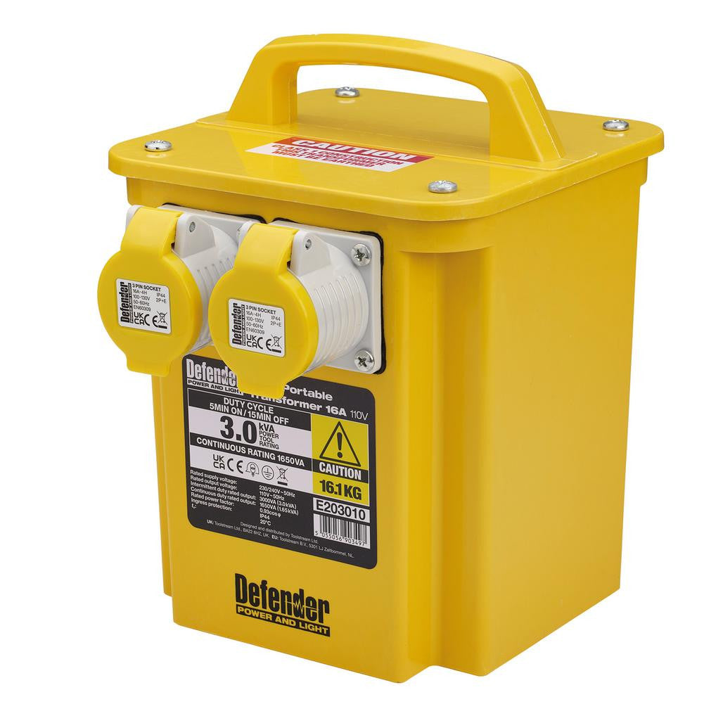 Draper Defender 110V Portable Transformer, 3.3kVA (35022)