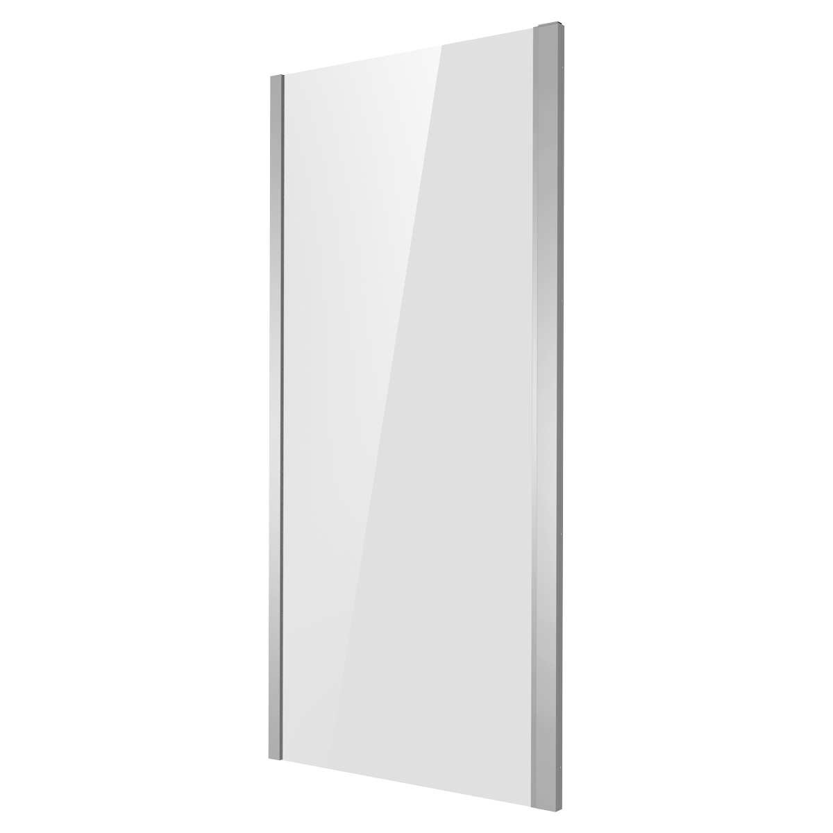 Baridi Side Panel for Sliding Shower Doors, 6mm Tempered Glass - Chrome