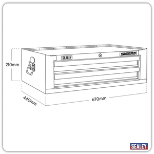 Superline PRO® Mid-Box Tool Chest 2 Drawer - Khaki