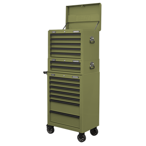 Superline PRO® Mid-Box Tool Chest 2 Drawer - Khaki