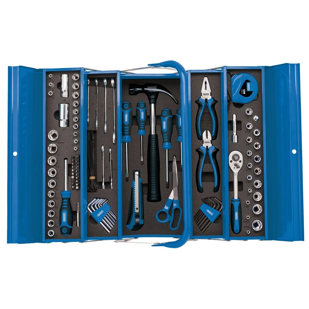 Draper Cantilever Tool Box with Tool Kit, 126 Piece (48091)
