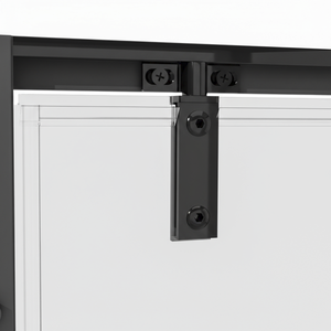 Hinged Shower Door 800 x 1850mm, 6mm Tempered Glass, Reversible - Black