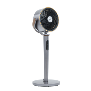 Baridi 12" Pedestal Fan with Remote Control, Back Light & 12hr Timer - Grey