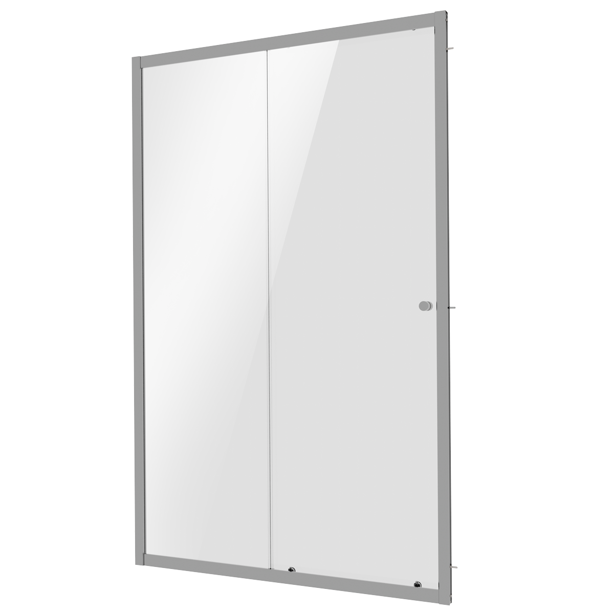 Sliding Shower Door 1000 x 1850mm, 6mm Tempered Glass, Reversible - Chrome