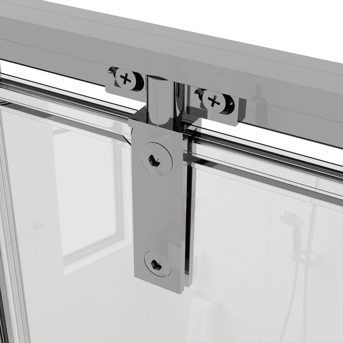 Hinged Shower Door 800 x 1850mm, 6mm Tempered Glass, Reversible - Chrome