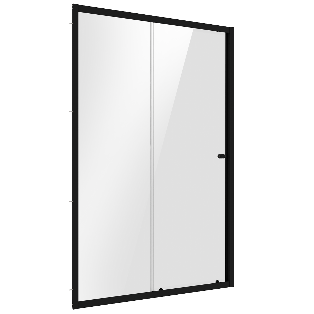 Sliding Shower Door 1000 x 1850mm, 6mm Tempered Glass, Reversible - Black