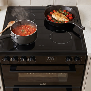 Baridi 60cm Freestanding Cooker with 99L Double Cavity & Ceramic Hob - Black