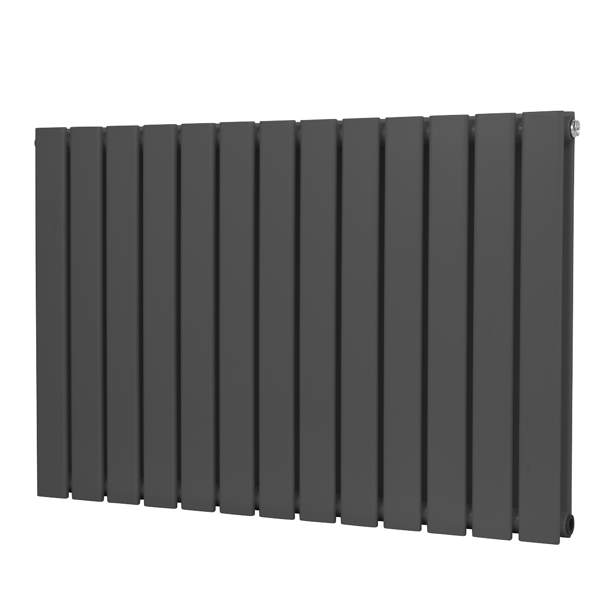 Baridi Horizontal Radiator Contemporary Double Flat Panel Design 600 x 910mm – Anthracite