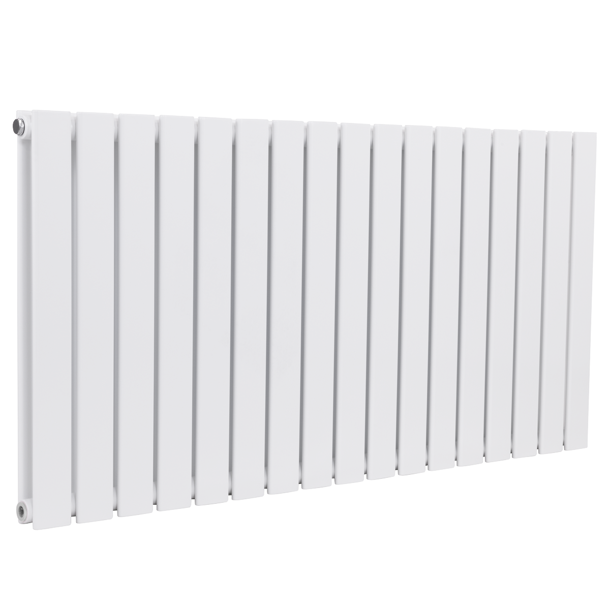 Baridi Horizontal Radiator Contemporary Double Flat Panel Design 600 x 1190mm – White