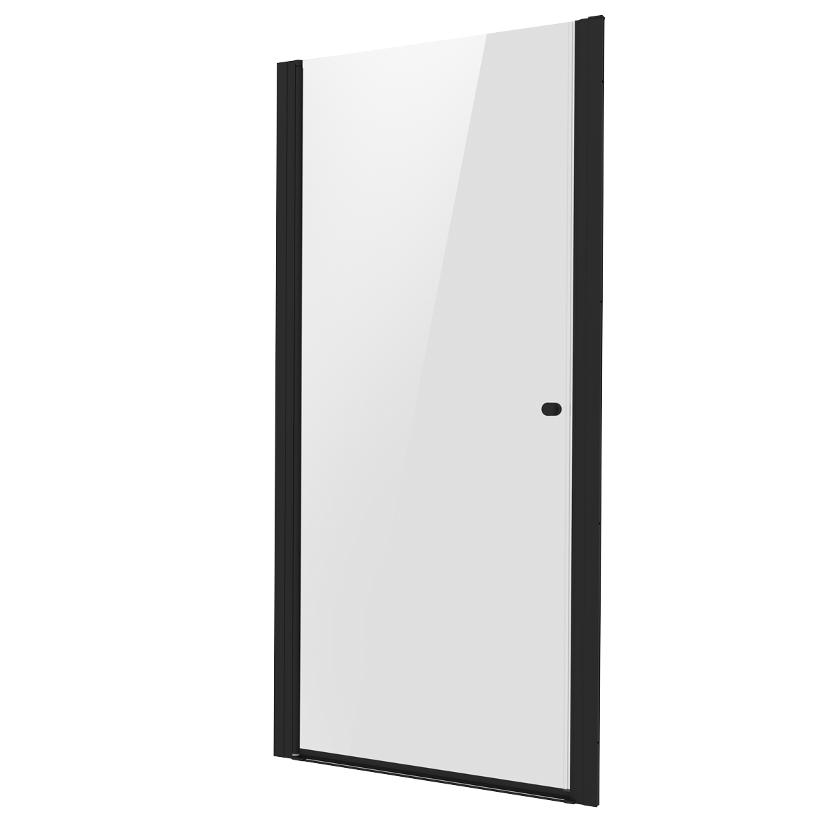 Pivot Shower Door 800 x 1850mm, 6mm Tempered Glass, Reversible - Black