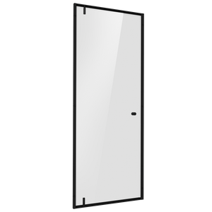 Hinged Shower Door 800 x 1850mm, 6mm Tempered Glass, Reversible - Black