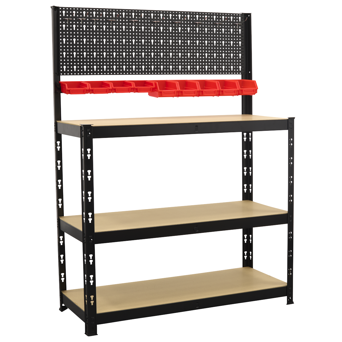 Steel Workbench with Pegboard 1m