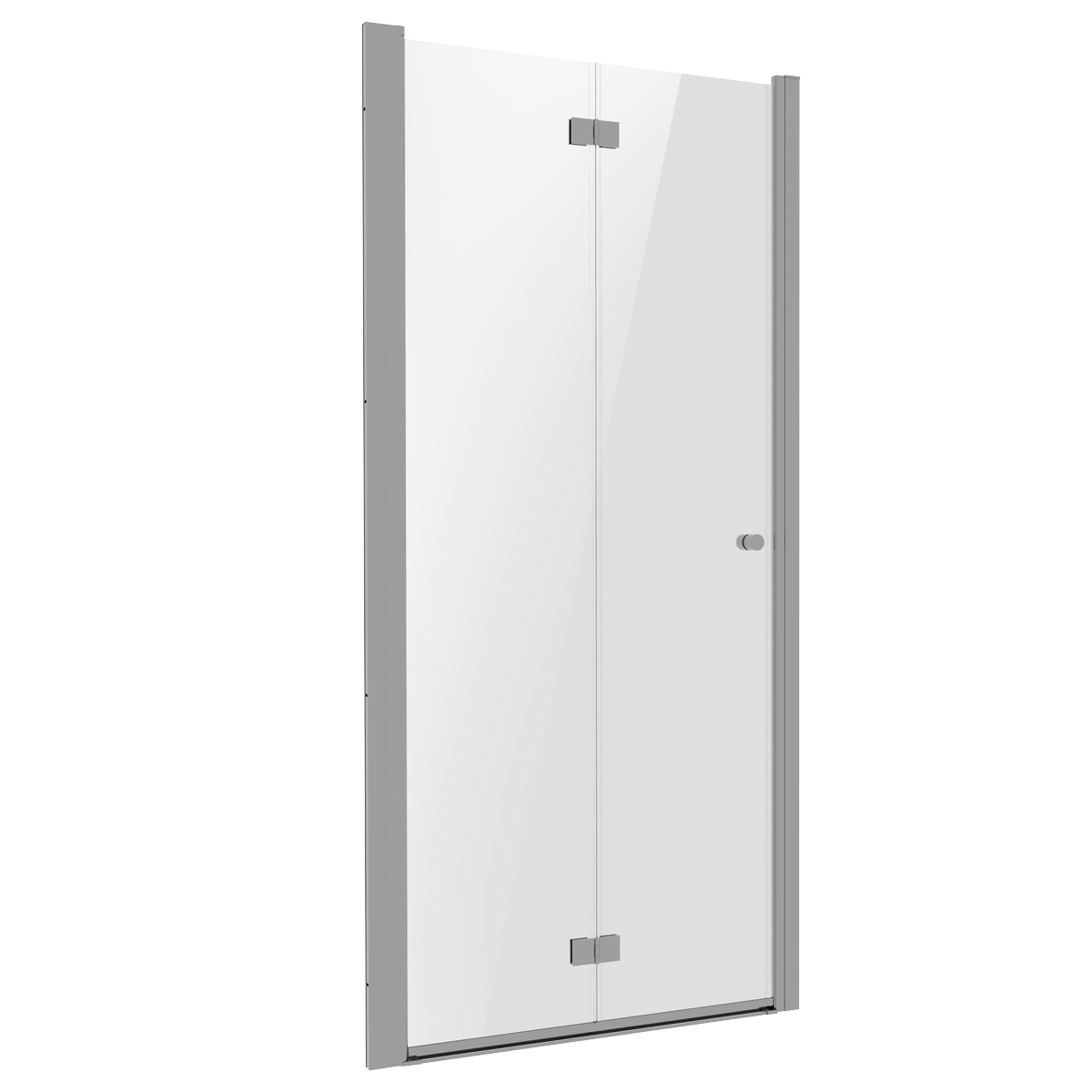 Bi-Fold Shower Door 800 x 1850mm, 6mm Tempered Glass, Reversible - Chrome