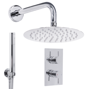 Concealed Thermostatic Shower Set 20cm Round Head & Hand Shower - Chrome