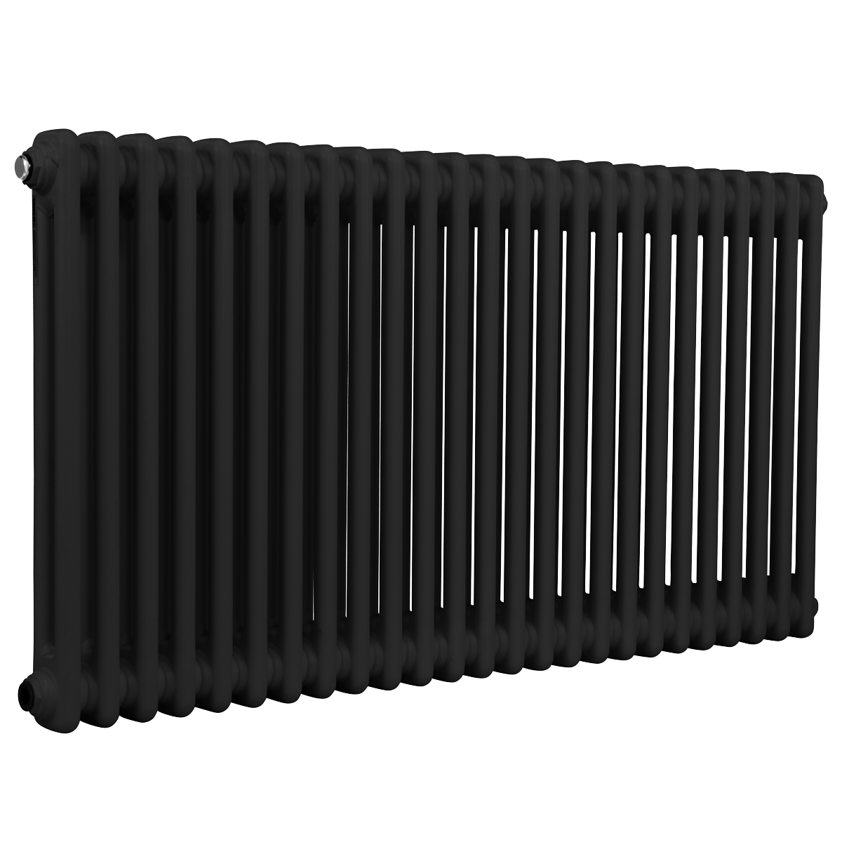 Baridi Horizontal Traditional 2 Column Radiator 600 x 1147mm – Black