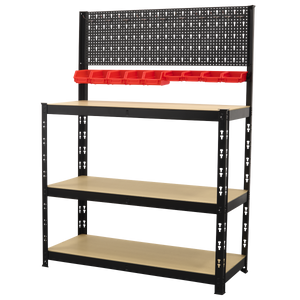 Steel Workbench with Pegboard 1m