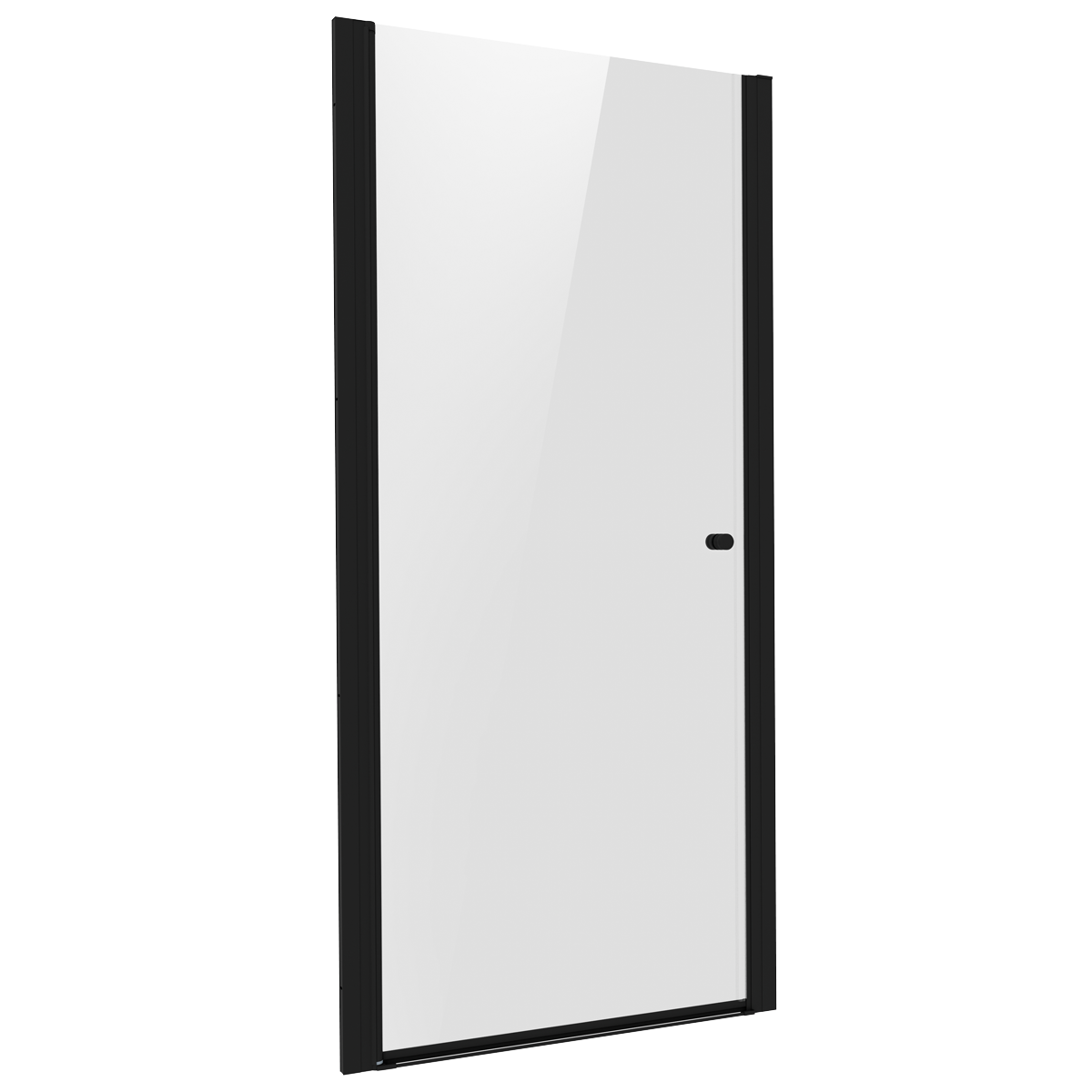 Pivot Shower Door 800 x 1850mm, 6mm Tempered Glass, Reversible - Black