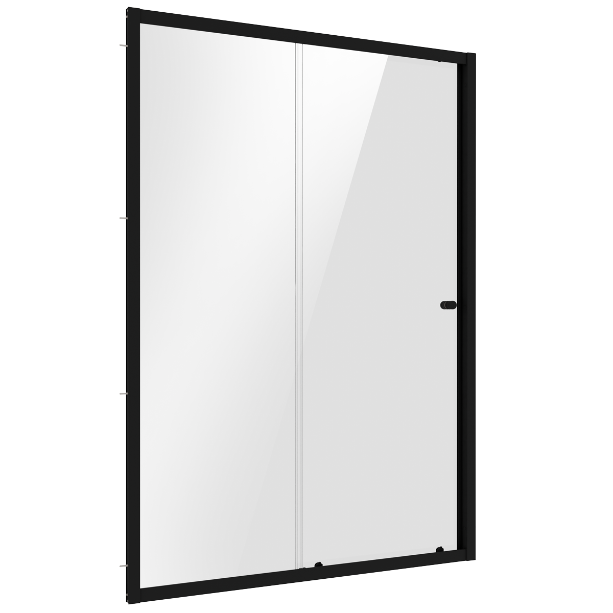 Sliding Shower Door 1200 x 1850mm, 6mm Tempered Glass, Reversible - Black