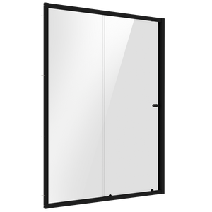Sliding Shower Door 1200 x 1850mm, 6mm Tempered Glass, Reversible - Black