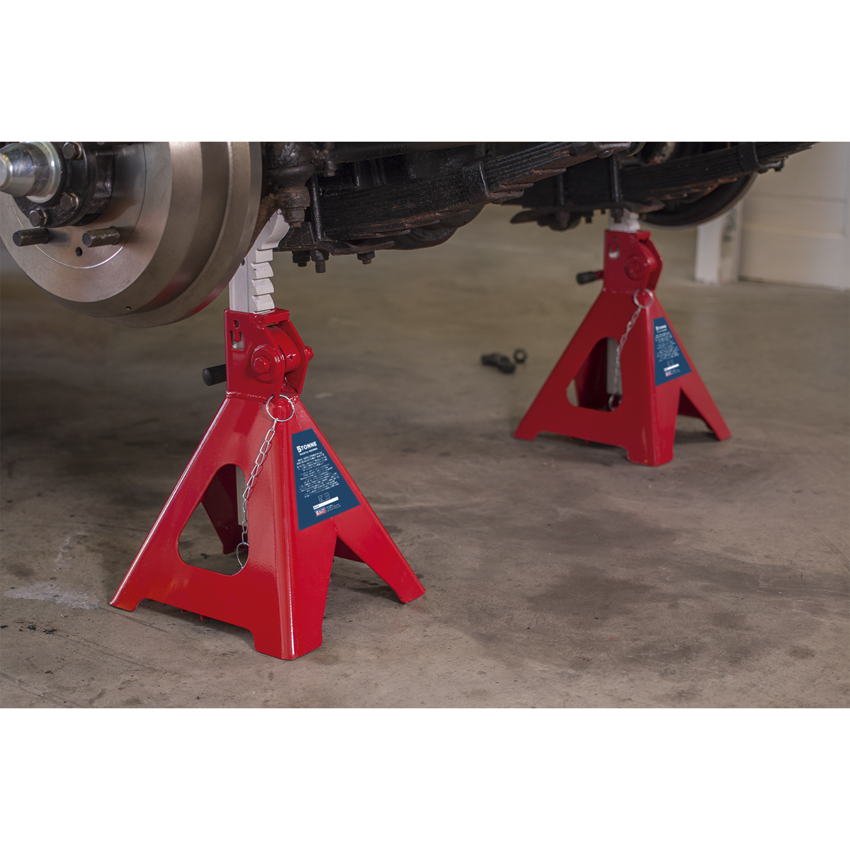 Auto Rise Ratchet Axle Stands, 5 Tonne Capacity per Stand (AAS5000)