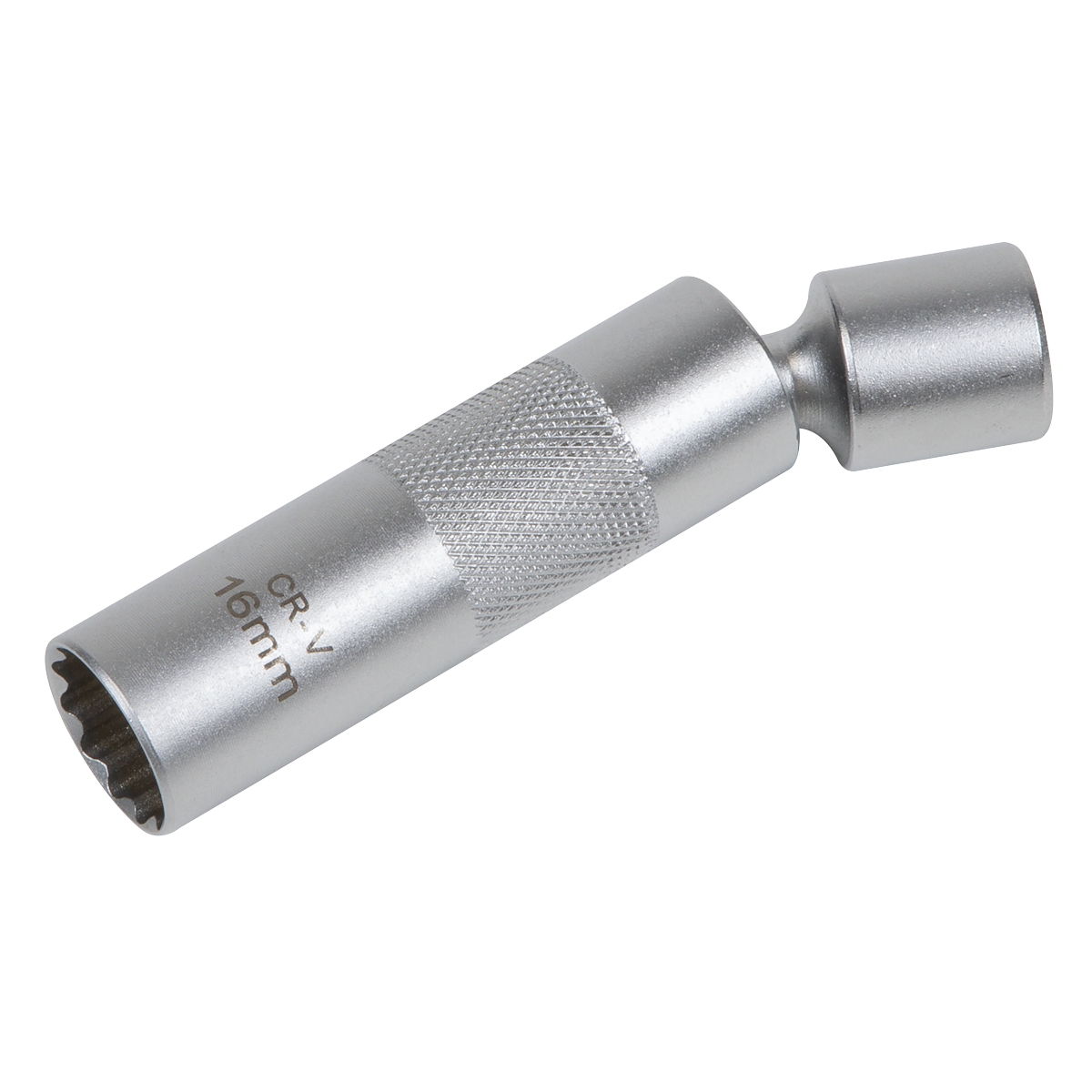 Spark Plug Socket with Universal Joint 3/8"Sq Drive 12-Point 16mm