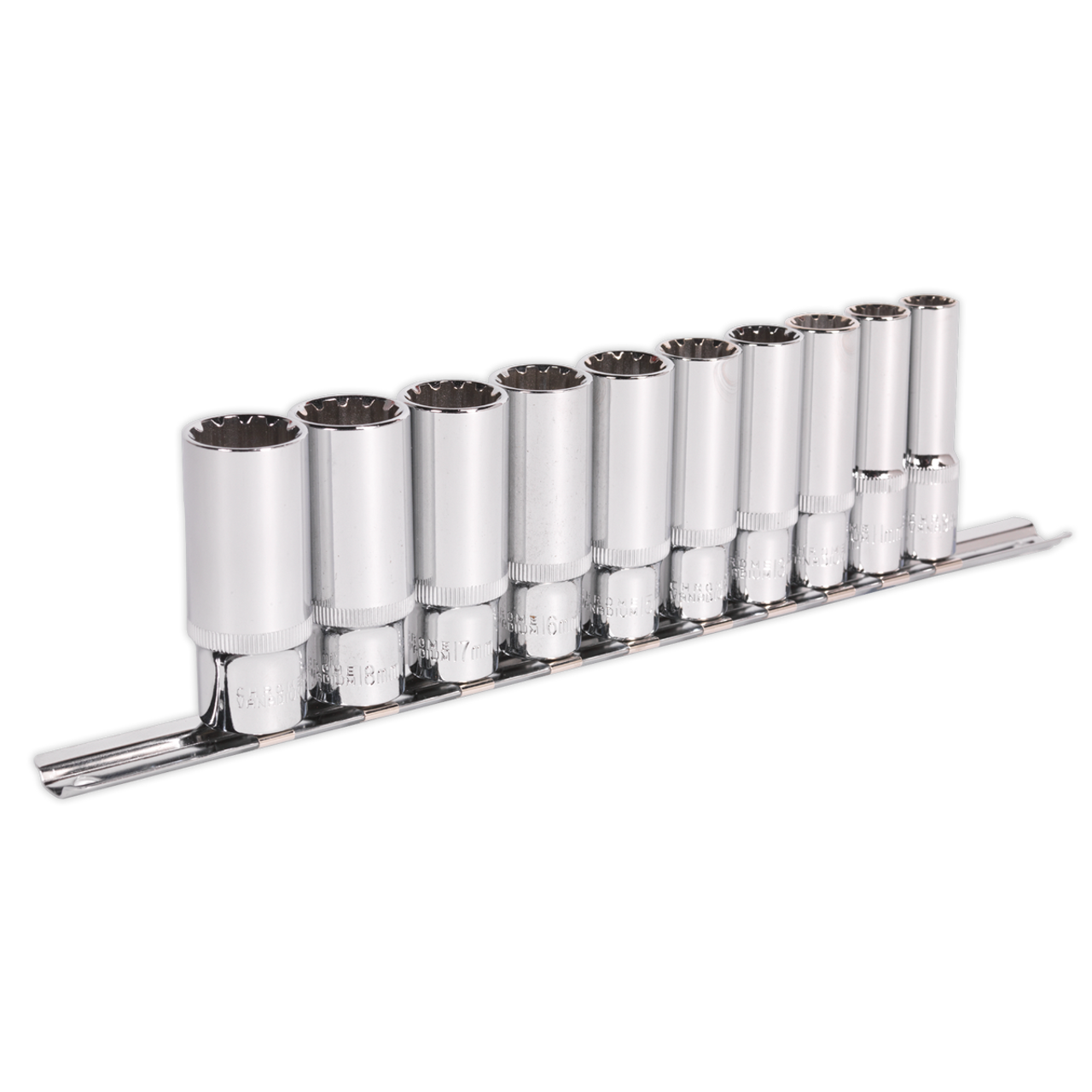 Sealey AK69910D Metric Total Drive® Deep Socket Set, 3/8" Sq. Drive, 10 Piece