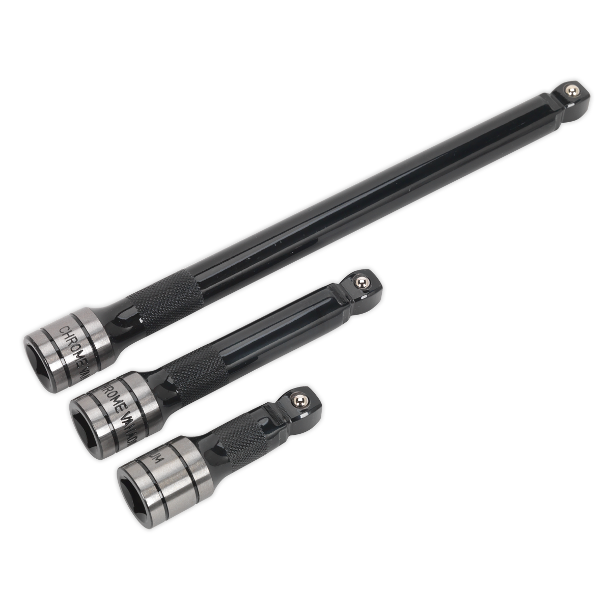Premier Black Wobble/Rigid Extension Bar Set 1/2"Sq Drive 3pc