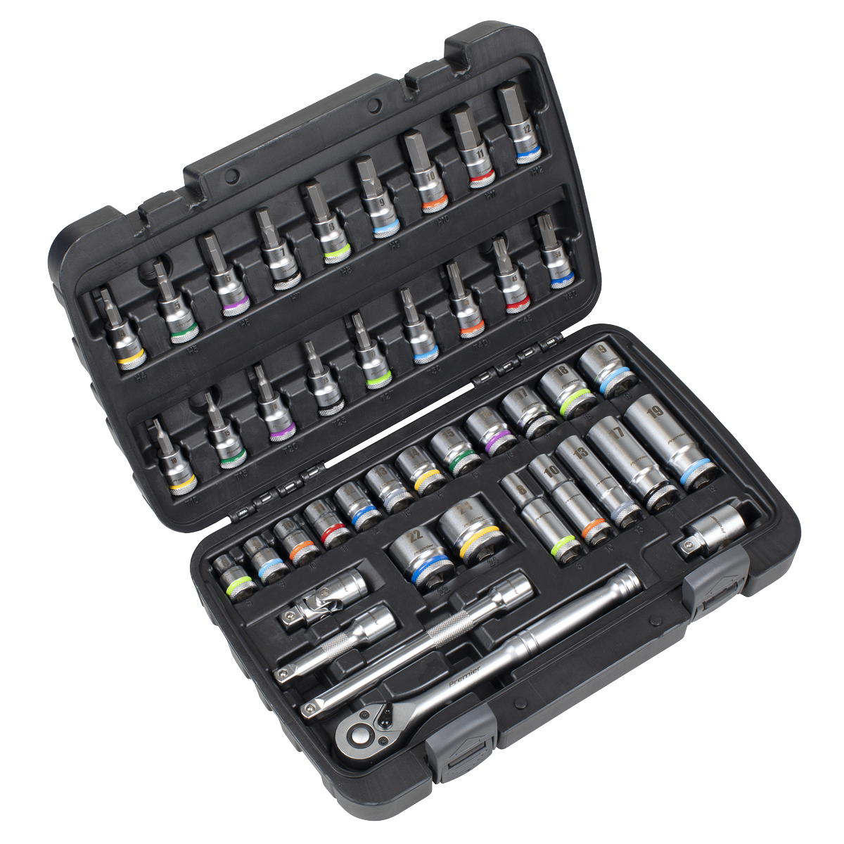 Socket & Socket Bit Set 3/8"Sq Drive 42pc