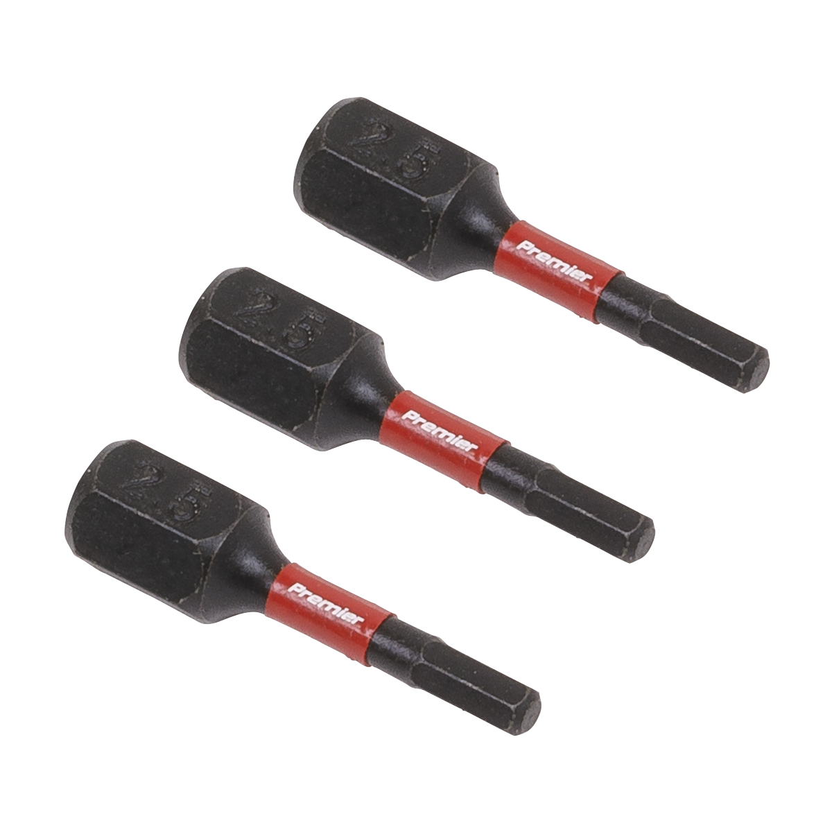Premier Hex Impact Power Tool Bits 2.5 x 25mm 3pc