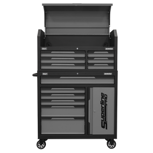 Superline Pro® Topchest & Rollcab Combination 12 Drawer & 1 Door Cupboard - Grey