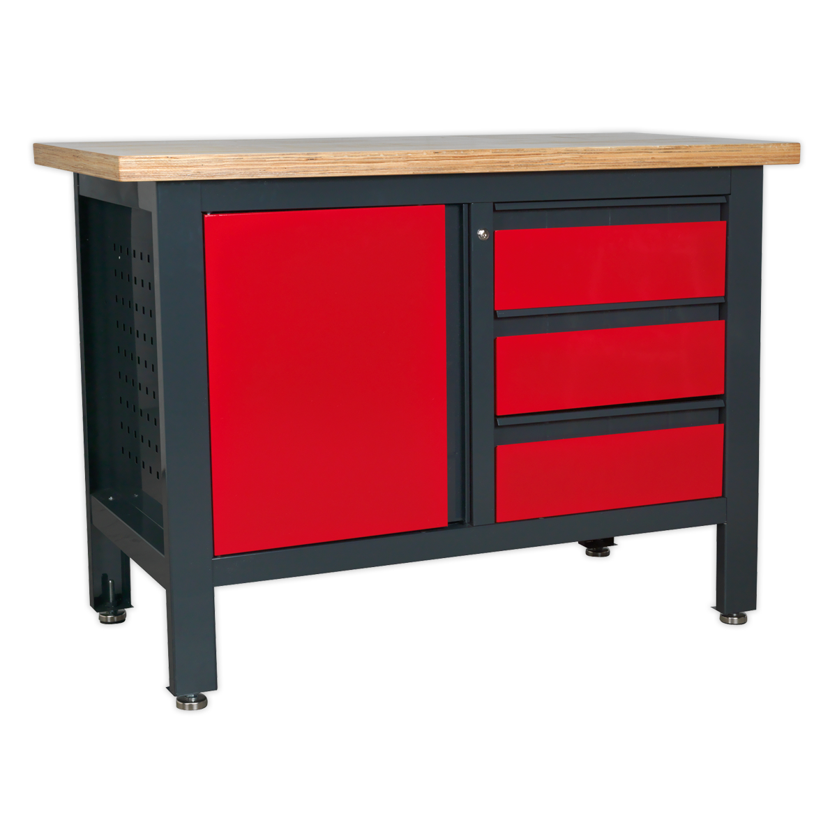 Workbench with 3 Drawers & Cupboard