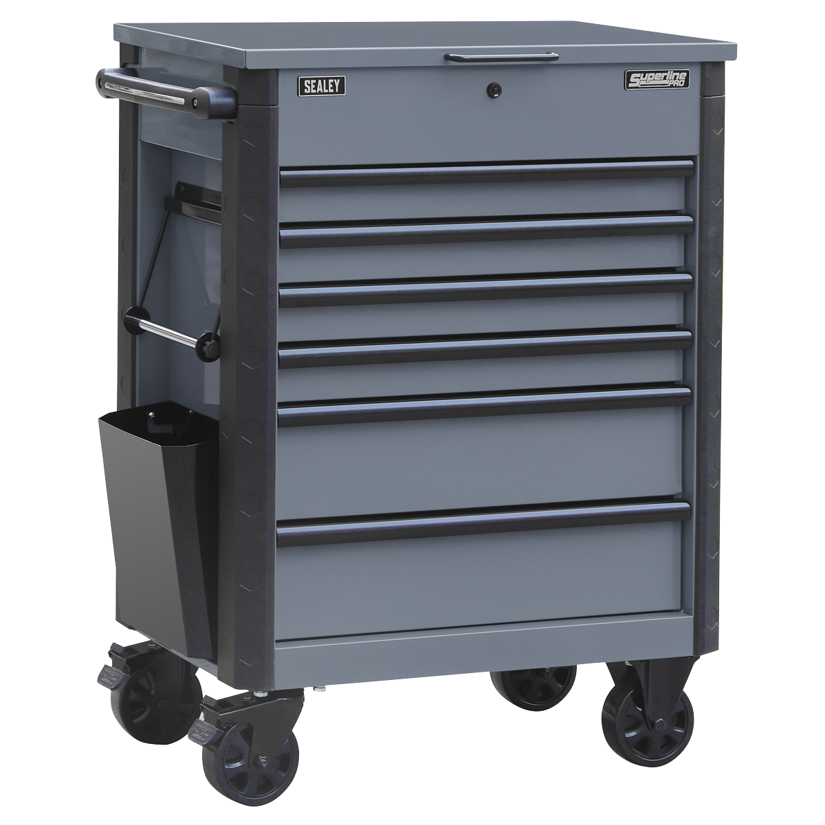 Superline PRO® Mobile Heavy-Duty Tool Trolley, 6 Drawer, Grey (AP266G)