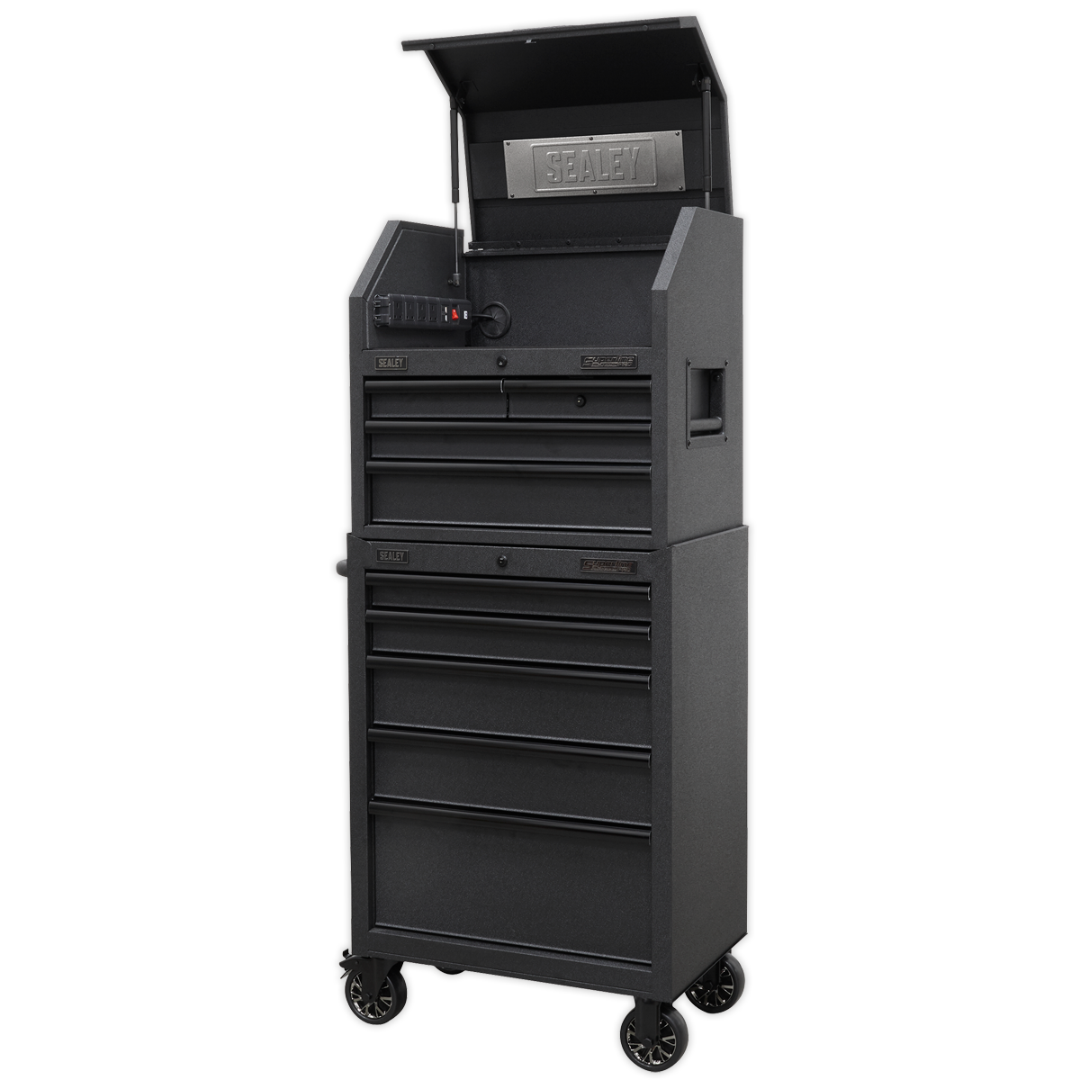 Superline PRO® Black Edition Tool Chest Combination with 9 Soft Close Drawers & Power Strip