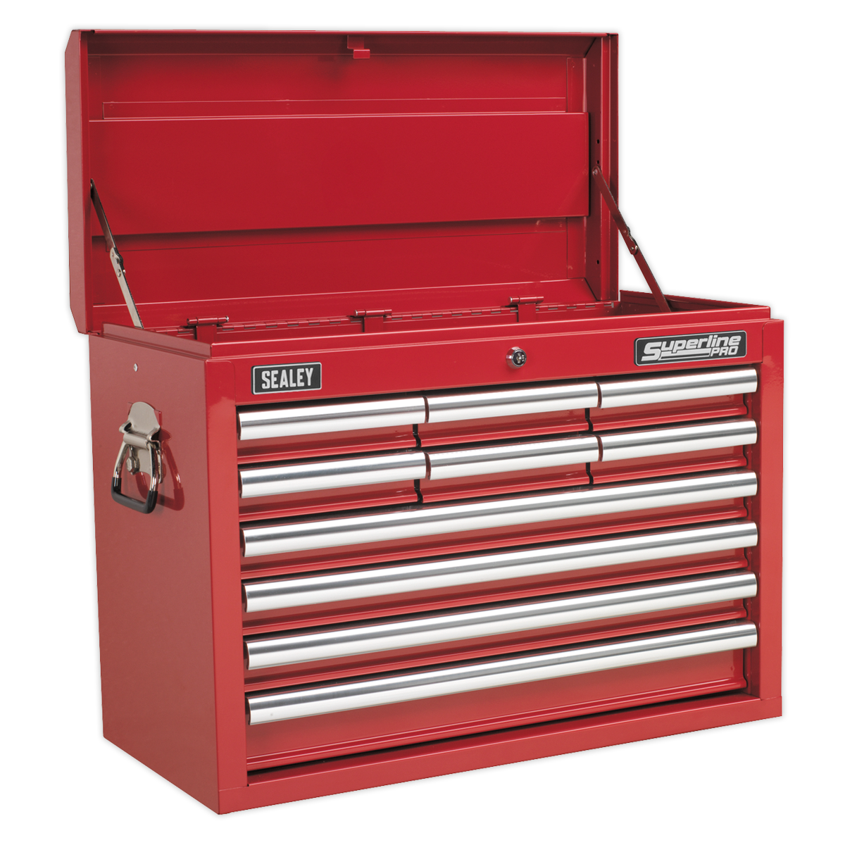Sealey AP33109 Superline PRO® Topchest with Ball-Bearing Slides, 10 Drawer, Red