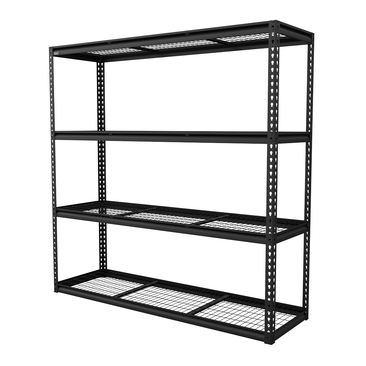 Heavy-Duty Modular Racking Unit with 4 Mesh Shelves 300kg Capacity Per Level 1830mm