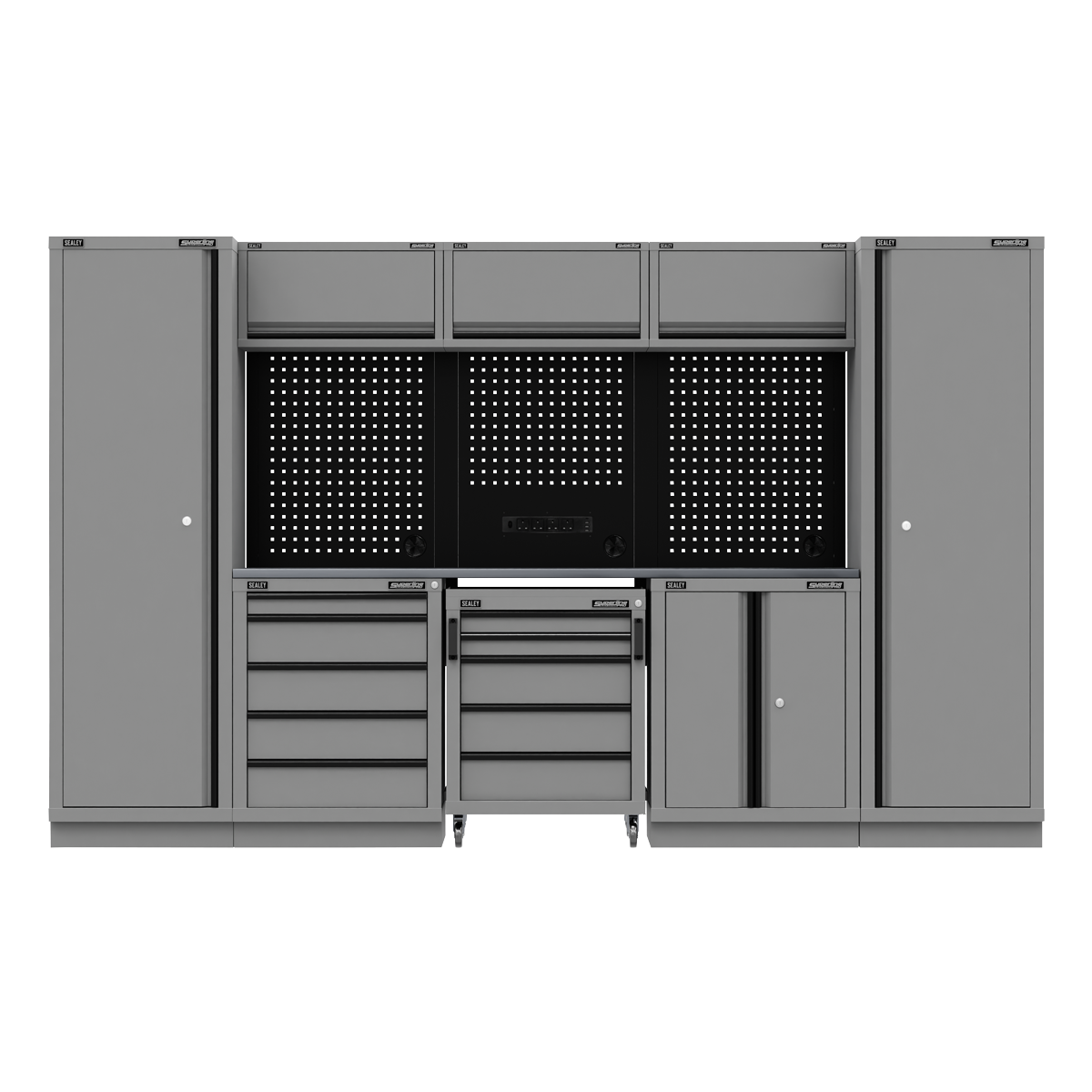 Superline PRO® Black Edition Storage System with Stainless Worktop 3.24m
