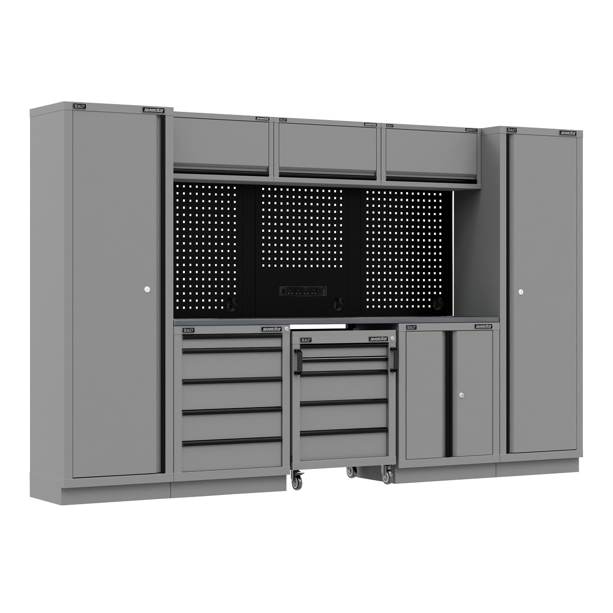 Superline PRO® Black Edition Storage System with Stainless Worktop 3.24m